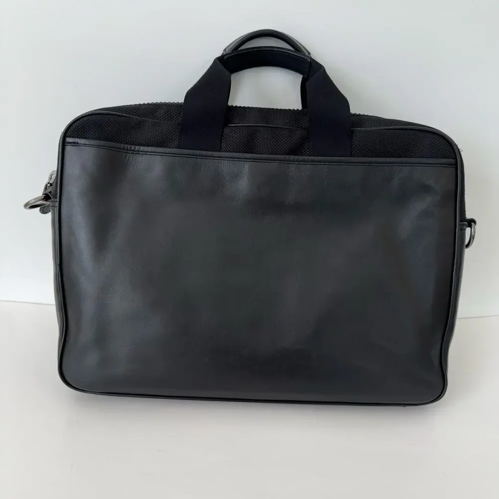 Coach Rider Briefcase Leather Nylon Business Travel Laptop Bag Black 6705